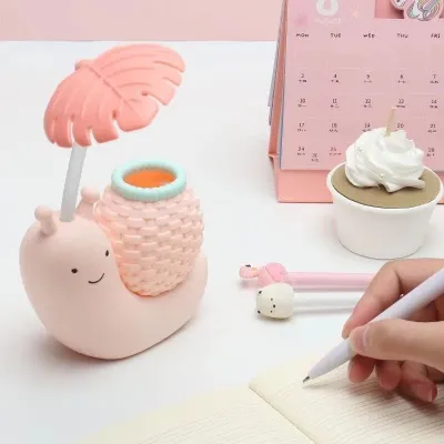 Cute Snail LED Table Lamp With Pen Holder